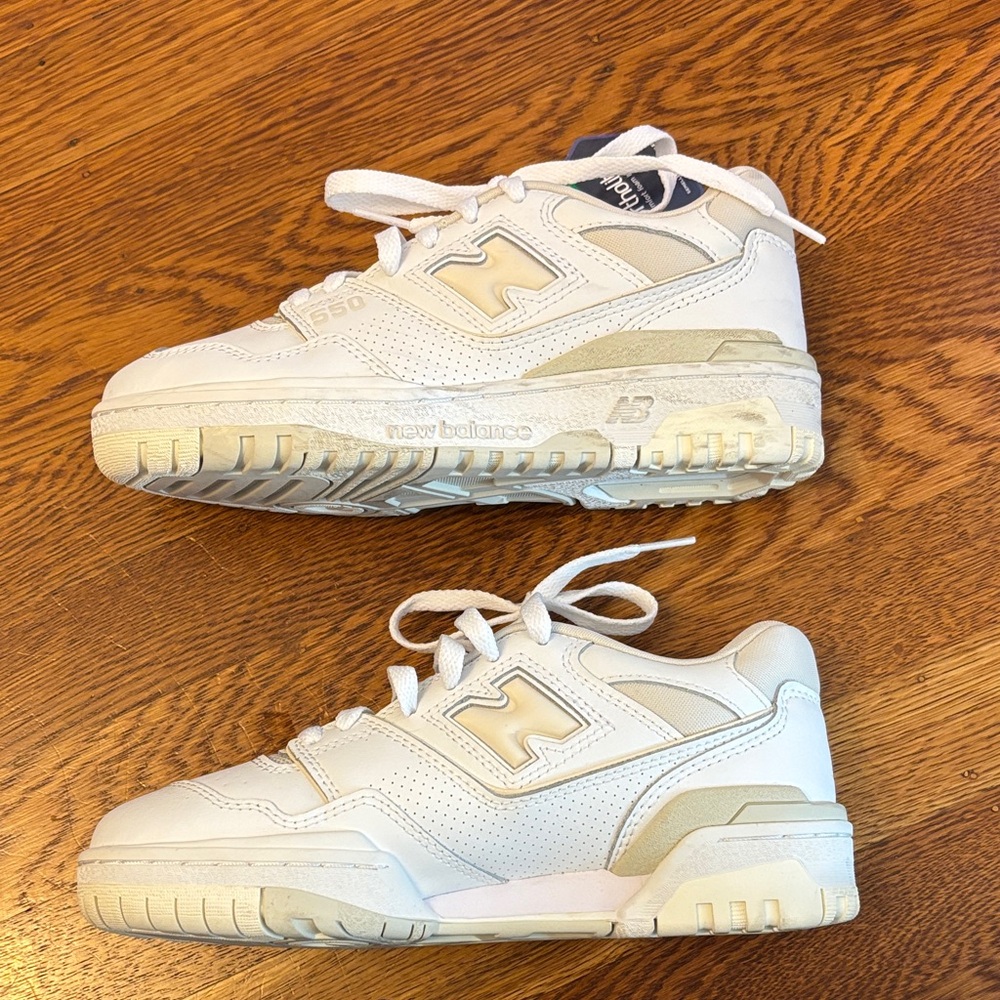 New Balance White Beige 550 Sneakers - Picture 4 of 9